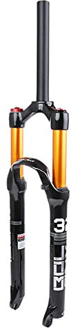 BOLANY Fourche de VTT 26/27,5/29 Air VTT Fourche à suspension 120 mm Débattement droit / tube fuselé en alliage de magnésium (29 commandes d'épaule droite)