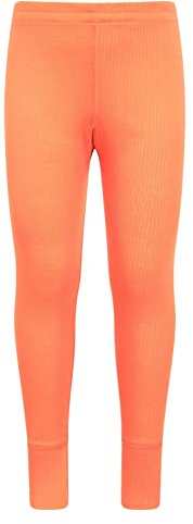 Mountain Warehouse Talus Kids Base Layer Thermal Pants - Moisture Wicking, Lightweight & Quick Drying Leggings, Boys & Girls - Spring Summer, Outdoors & Travelling Orange Kids Size 5-6 Years