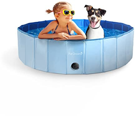Furdreams Piscine Pliable pour Animaux de Compagnie, Baignoire pour Chien, en Plastique Rigide, Portable, multifonctionnelle, en PVC antidérapant, Profitez de la Brillance de l'été dans Votre Jardin,