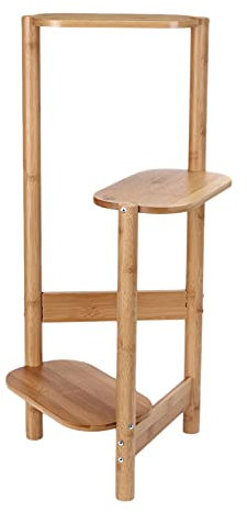 YUHUAWF Blumenständer Bambus-Pflanzen-Rack-Display-Regale-Blumen-Pflanzgefäßständer Lagerregal-Unterstützung for Blumen Indoor Outdoor-Yard 3-Stufen für den Balkon Rasenfliod (Color : Beige)