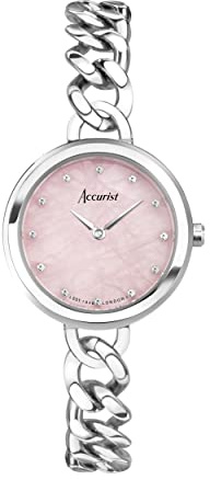 Accurist Ladies Jewellery 28mm Quartz Watch in Rose with Analogue Display, and Stainless Steel Bracelet 78001