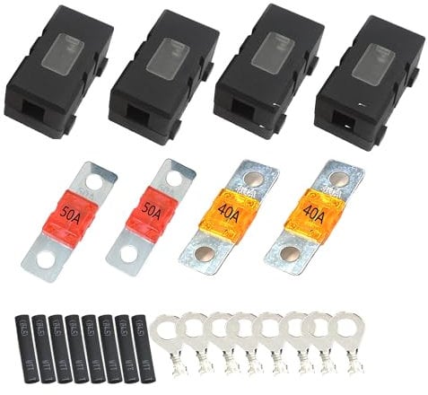 HISports Midi Sicherungshalter, 4 Stück ANS Auto-Sicherungshalter und 4 Stück Mega Sicherung Mega Sicherungshalter Auto Sicherungshalter für Autos LKWs Fahrzeuge Motorrad, Reisebus, Lastwagen