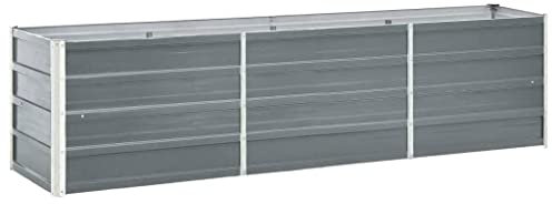 WIFESE Lit SuréLevé De Jardin Acier Galvanisé 240x40x45 Cm Gris Jardinieres Exterieur Jardiniere Bois Jardiniere Balcon Carré Potager Bacs ã Fleurs Rectangulaire