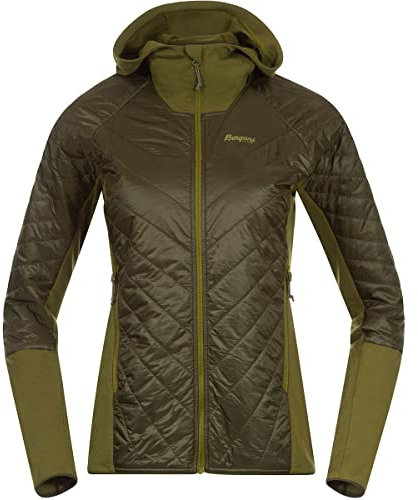 Bergans Cecilie Light Insulated Hybrid Jacket Grün - Merino Wärmende Winddichte Damen Primaloft Hybridjacke, Größe XS -