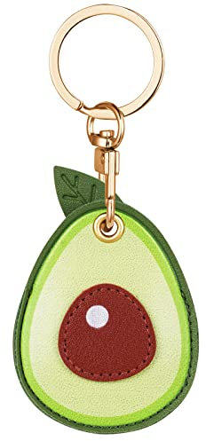 AXFEE Airtag Porte Clé, Mignon PU Étuis pour Apple AirTag, Portable Key Finder pour Clés Enfants Animaux de Compagnie, [ Porte- Clés Contrôle d'Accès] (Airtag non inclus) (Avocat)