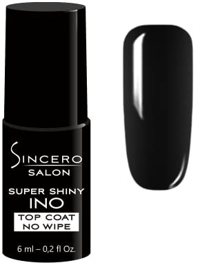 Sincero Salon - Top Coat Gel Polish Super Shiny INO - For UV Gel Nail Polish - Long Lasing No Wipe Gel Top Coat - Nail Gel Polish - Gel Nails - Extra Shine - Smooths Nail Irregularities - 6ml