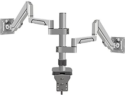 Universal TV Stand, Monitor Mount Bracket Dual Monitor Mount Arm 14-32 Inch,Adjustable Gas Spring Monitor Mount Stand Dual Monitor Mount for 4.4-19.8 Lbs Each Arm, C-Clamp and Grommet Base Monitor Mou