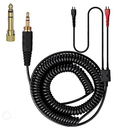V-MOTA Pro Audio HD 25 Federspulenkabel-Verlängerungskabel mit 6,35 mm Adapter, kompatibel mit Sennheiser HD 25 Aluminium, HD25-1 II, HD 450 II, HD 480 Classic, HD 530 II, HD 540 II, HD 560 II