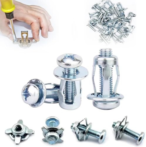 Hohlraumdübel Metall, Jack Nuts Blütenblatt Muttern Fixings Schrauben Dübel Set, Hohlraumdübel Expansion Nut mit Schraubenmontage, für Hohlwände, Dünne Metall und Weiche Wände (30 Stück)