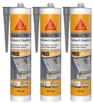 SIKA Sikaseal-189 Dach & Rinne Butyl-Dichtstoff 3er-Set - Grau - 310ml