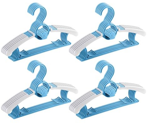 JurciCat 20 piezas Perchas Ropa Bebe Perchas Niños Perchas Bebe Recien Nacido Perchas Infantiles Bebe de Plástico Extensibles con Ganchos Apilables en Forma de oso para Ropa de Niños y Bebés