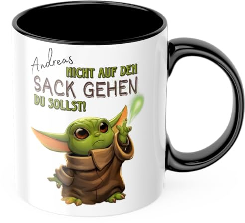 Deinen Namen Mir nicht auf den Sack gehen du sollst - Tasse - personalisiert perfekte Geschenk für den Mann, Papa, Opa die Kinder und Frau - lustige und beste Geschenkidee zum Vatertag (Schwarz)