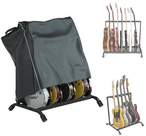 WJYZHM Universal-Gitarrenständer-Abdeckung, strapazierfähig, staubdicht und UV-Schutz, für Akustik-/E-Gitarrenständer, Heimstudio-Bühnenzubehör, 109,2 cm H x 47 L x 19 B, Schwarz