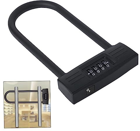 Veemoon Serrure à Code U pour Vélo et Scooter Verrou Chiffres Sécurisé et Pratique pour Portes et Équipements Noir