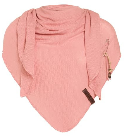 KNIT FACTORY - Lola Dreieckstuch - Fein Gestrickter Damen Schal - Tuch Schal - Für Frühling und Sommer - Baumwollmix - Apricot - 190x85 cm