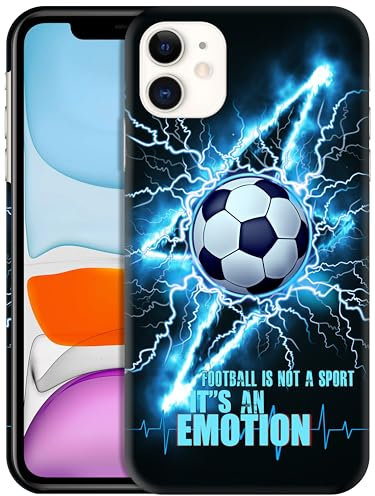 GlamCase iPhone 11 Case - Football (Soccer) Lightning Design Printed Slim Fit Cute Plastic Hard Snap on Protective Designer Back Phone Case/Cover for iPhone 11. Multicolor