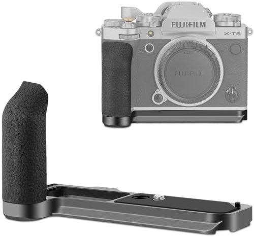 Haoge X-T5 Hand Grip for Fuji XT5 Camera L-shaped Grip with Ergonomic Silicone Side Grip Arca Swiss Type Plate for DJI RS2/RS-C2/RS3/RS3-PRO/Mini Gimbal Stabilizer Black MHG-XT5B