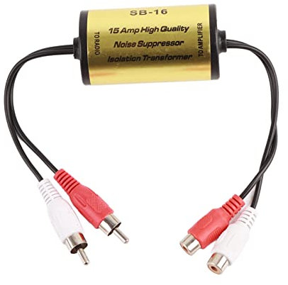 Audio Noise Filter, 15A Stereo Noise Reducer Car Stereo Noise Suppressor Ground Loop Noise Isolator Anti Interference Audio Amplifier Noise Filter Audio Ground Loop Eliminator