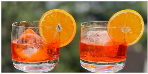 Topkapi Bar & Lounge Negroni/Aperol Spritz Gläser Diego - 2er Set Cocktail Tumbler Geschenk-Set, Fabelhaft für Negroni, 335 ml, bleifreies Premium-Kristallglas