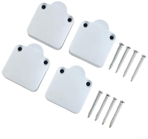 HEBEOT 4 interruttori bianchi per armadio, armadio, dispensa, luce armadio, elettrico, per ante di armadietti, 32 x 34 x 15,7 mm