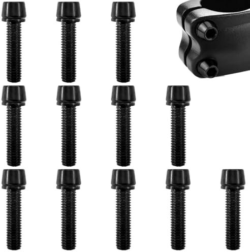 Juego de Tornillos para Vástago de Bicicleta M5 x 20 mm, Tornillo Potencia Bicicleta, Tornillos de Vástago Fijos con Arandelas para Bicicleta de Carretera/Montaña, Acero Pernos de Tallo de Bici,12 Uds