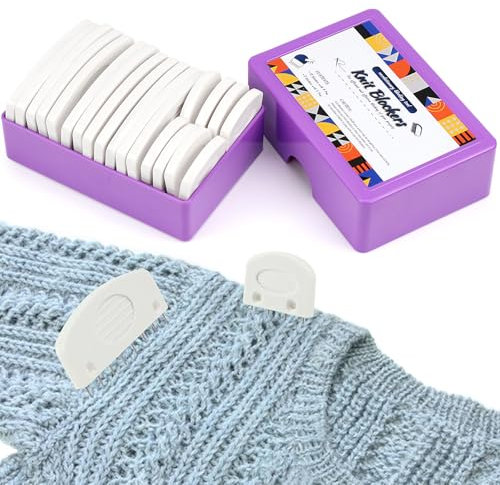 Kammnadeln, Strickblocker, Strick Blockern Stricken Set, 20 Stücke Spannnadeln stricken, Strick-Blockierkämme Spannnadeln, Kammnadeln zum spannen. (lila)