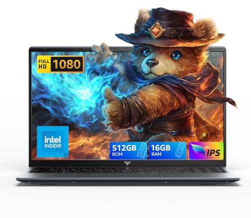 ACEMAGIC Ordenador Portatil In-Tel N97 (hasta 3,6 GHz) Notebook 16GB RAM 512GB SSD(Expansión 2TB) Laptop, Computadora Portátiles 5000mAh,15,6’’ IPS 16:9 y 1920 * 1080P,WiFi, BT, USB3.2,HDMI,Tipo-C