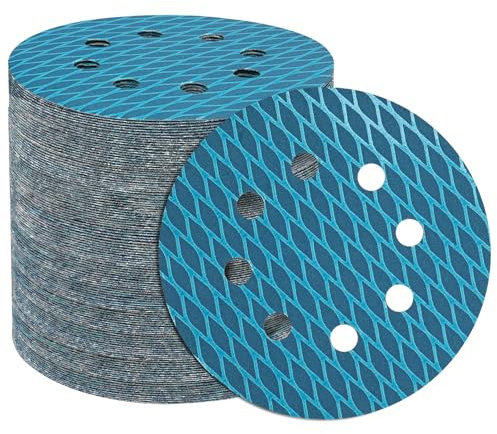 STEBRUAM 125mm Sanding Discs Pads, 100Pcs 150 Grits Sand Paper for Random Disc Sanders & Orbital Sander