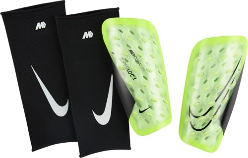 Nike Mercurial Lite Superlock DN3609-702 - Espinilleras de fútbol (Volt/Barely Volt/Black, DN3609-702)