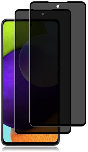 KeHowy Protecteur Verre Trempé Anti-Espion Compatible avec Samsung Galaxy A52 4G/A52 5G, [2 Pièces], Anti-Spy 9H Dureté Film Protection, Privacy Protection D'écran pour Samsung Galaxy A52S 5G
