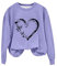 Damen-Pullover, Jacken für Frauen, UK-Kleidung, 2025, Geschenk, Damen-Sweatshirt mit Herzmuster, bedruckt, einfarbig, schulterfrei, Pullover, T-Shirt, Rundhalsausschnitt, locker, lässiger
