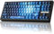 ZORNHER ZH870 Wireless Mechanical Gaming Keyboard,80% Blue Custom Creamy Sound Keyboard with Lighted Up Dye Sublimation PBT Keycaps,Pre-lubed Linear Switches,Hot-Swappable,RGB Backlit