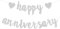 bng-bng Happy Anniversary Banner Wimpelkette Silber Hängeschild Girlande mit Dreiecksflaggen für Jahrestag Geburtstag Hochzeit Liebe Party Zeremonie Dekoration Partyzubehör