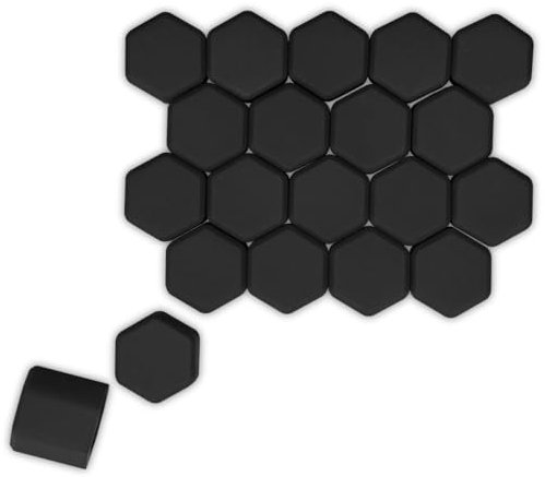 CWMBJD 20 Stücke Radmutterkappen Set für SEAT Leon Arona ATECA Ibiza FR, Radschraubenkappen Reifen Mutter Radbolzen Kappen Mutter Kappen In Schwarz,17mm