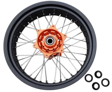 avdb-moto Felge/Speichen Hintenrader 5 x 17 kompatibel mit KTM SX 150 2013-2014, SXF 250 SX-F 2013-14, SXF 350 SX-F 13-14, HUSQVARNA FS 450 FS450 16-22, GASGAS MC 125 21-23 Supermoto (Orange)
