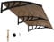 RELAX4LIFE Marquise de Porte Exterieur 120x100 CM, Auvent Porte D’entrée en Polycarbonate, Protection Contre Pluie et UV, Auvent Marquise Aluminium pour Terrasse Balcon (200 x 100 cm,Marron)