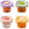 yuwqqoajv Lot de 4 petits pots en verre non toxiques pour aliments pour bébé, pour micro-ondes, ronds et carrés, 230 ml