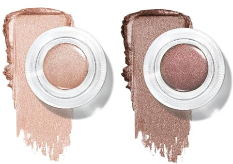 LOPHE Ombretto In Crema, 2Pcs Mousse Eyeshadow, Formula Altamente Pigmentata, Durata Fino A 24 Ore, Waterproof, Colore Cremoso per Guance e Occhi, Marrone + Oro Rosa, 4g