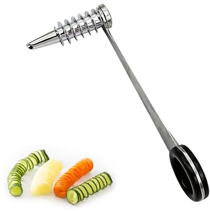 ZMaglorian Taglierina a spirale in acciaio inossidabile, taglierina per verdure per spirali creative - Ideale cetrioli, carote, zucchine, mele e patate