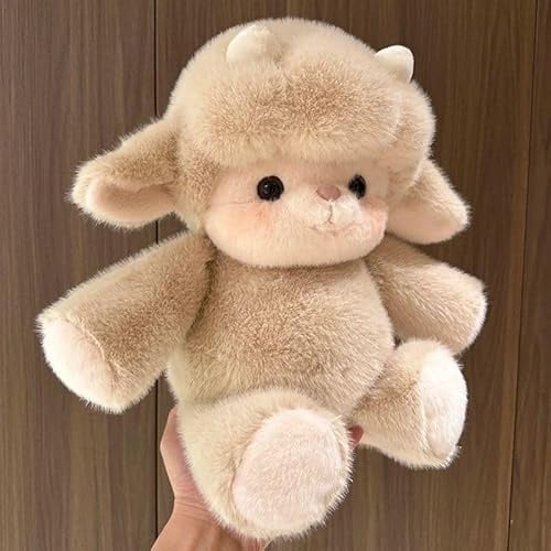 JORCEDI Schaf Kuscheltier Schaf Kuscheltiere Plüschtier Stofftier SchafPlüschtiere Laufendes Puppe Kinder Flauschig Weiches Niedliches Cartoon Design Spielzeug für Männer Frauen Teenager (60cm,Khaki)