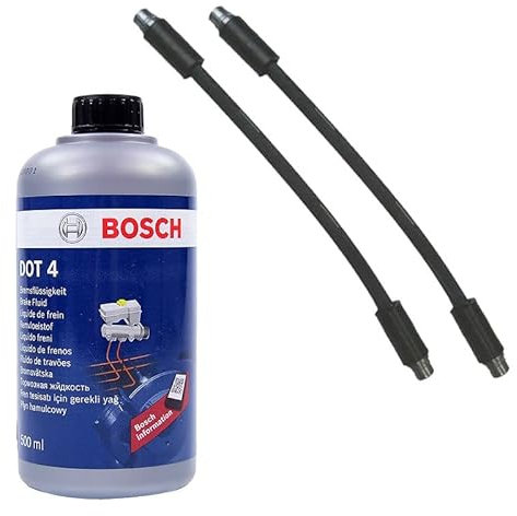 BESTPRICE 2x Bremsschlauch vorne, 1x 500 ml Bremsflüssigkeit DOT-4 Länge 320mm Kompatibel mit A udi A6 C5 (4B5) (4B2), A4 B5 (8D2) (8D5), SKODA SUPERB 1 (3U4), VW PASSAT (3B2)(3B5)(3B3)(3B6)