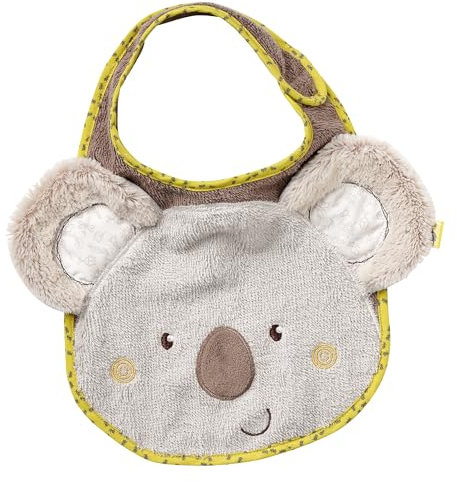 Fehn 064216 Lätzchen Koala - Kuschelweicher Babylatz mit Tiermotiv, mit Klettverschluss, für Babys und Kleinkinder ab 0+ Monaten