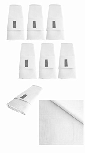 ► 6 Edel Stoff Servietten/in Weiß/Weiss/quadratisch / 45 cm x 45 cm/Tisch-Tücher/Mundtuch/Mundtücher Six Pack/waschbar/wiederverwertbar ◄