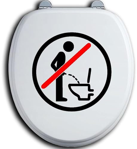 HR-WERBEDESIGN Im Sitzen pinkeln WC Deckel Toilettendeckel Bad Klo Aufkleber Sticker urinieren