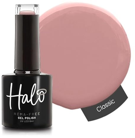 Halo Gel Polish 8ml - Classic. UV/LED Gel Nail Polish, Long Lasting & Easy To Apply. Nail Art Colours For Manicure & Pedicure. Gel Polish For Professional & Home Use.
