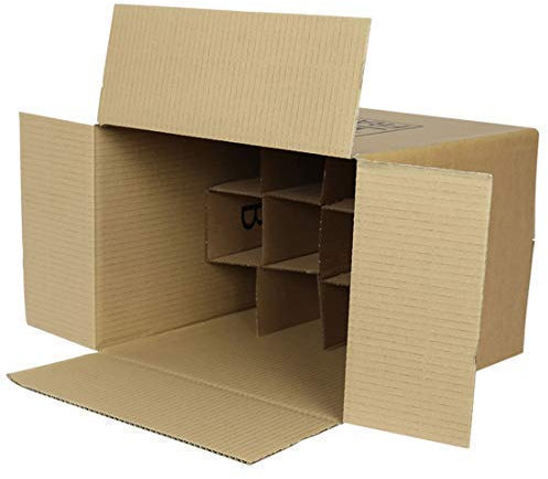 We Can Source It Ltd - 10 x 12 Bottle Wine Boxes with Built-In Dividers – Heavy-Duty Double Wall Cardboard – Flat Packed for Quick Assembly – Ideal for Wine, Beer, Spirits – Fragile Printed