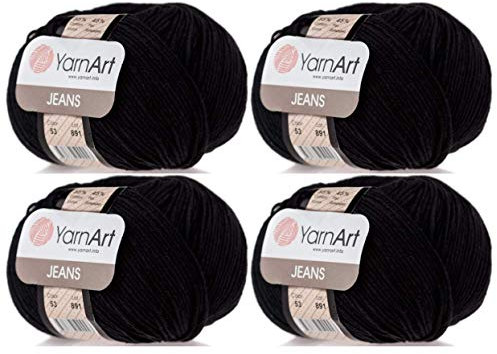4 Knäuel, 55 % Baumwolle, 45 % Acryl, YarnArt Jeans, 200 g, Farbe 53