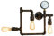 3 flammige LED Wandleuchte & Deckenlampe im Industrielook mit Wasserrohr Rostoptik