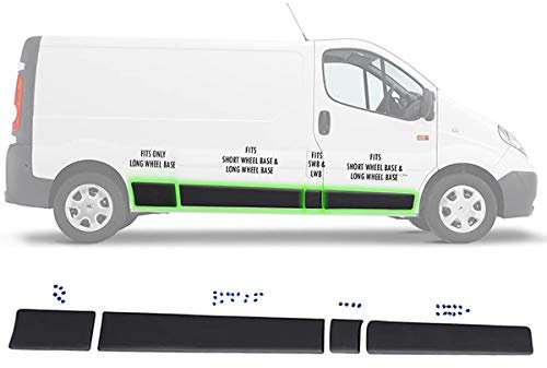 Jeu de baguettes de porte latérale droite pour Vivaro 01-13 LWB (4 pièces)