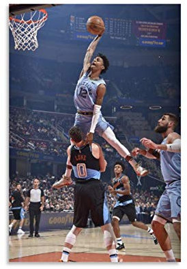 LKJHLK Ja, Morant, Poster, Basketball, Wanddekoration, Leinwand, Kunstdruck, für Büro, Schlafzimmer, Zuhause, Schlafsaal – Geschenk für Jungen, 30 x 45 cm